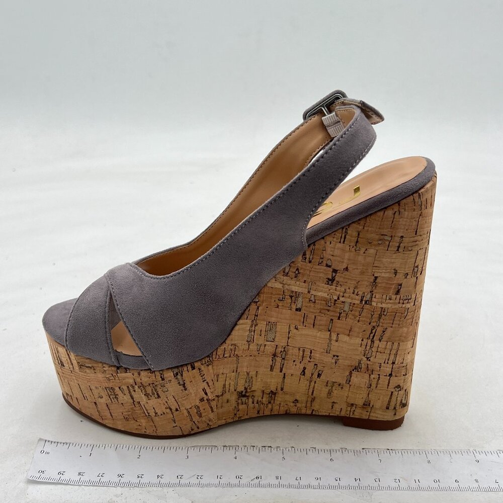 FSJ Women Summer Platform Wedge High Heeled Sandal Peep Toe Slingback Dress Faux